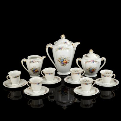 Кофейный сервиз на 6 персон (15 предметов), Anciene Manufacture Royale Limoges