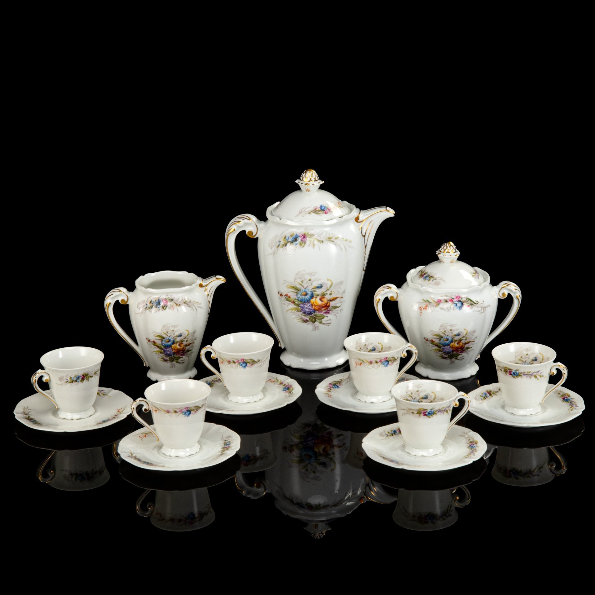 Кофейный сервиз на 6 персон (15 предметов), Anciene Manufacture Royale Limoges