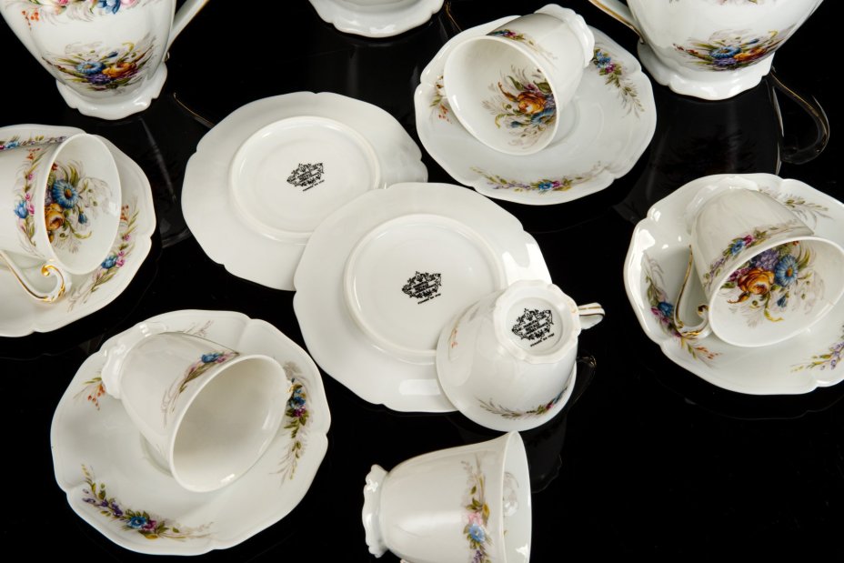 Кофейный сервиз на 6 персон (15 предметов), Anciene Manufacture Royale Limoges