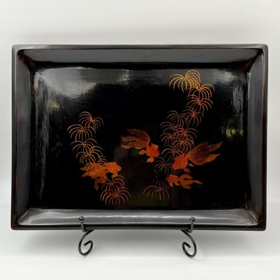 Поднос "Рыбки", папье-маше, лак, роспись, Вьетнам, 1950-1960 гг.