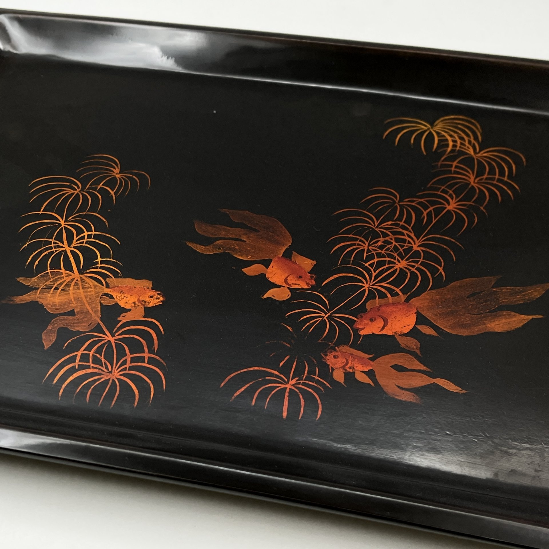 Поднос "Рыбки", папье-маше, лак, роспись, Вьетнам, 1950-1960 гг.