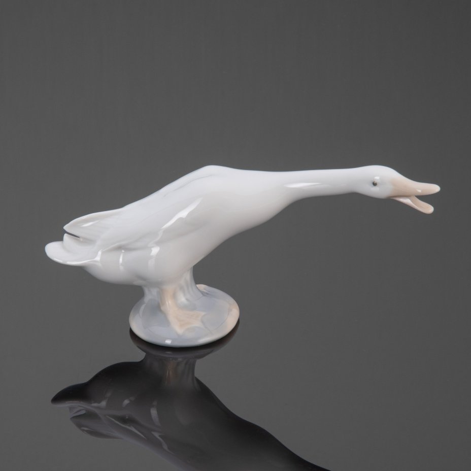 Статуэтка "Гусь, вытянувший шею", фарфор, роспись, Lladro, Испания, 1977-1984 гг., Lladro