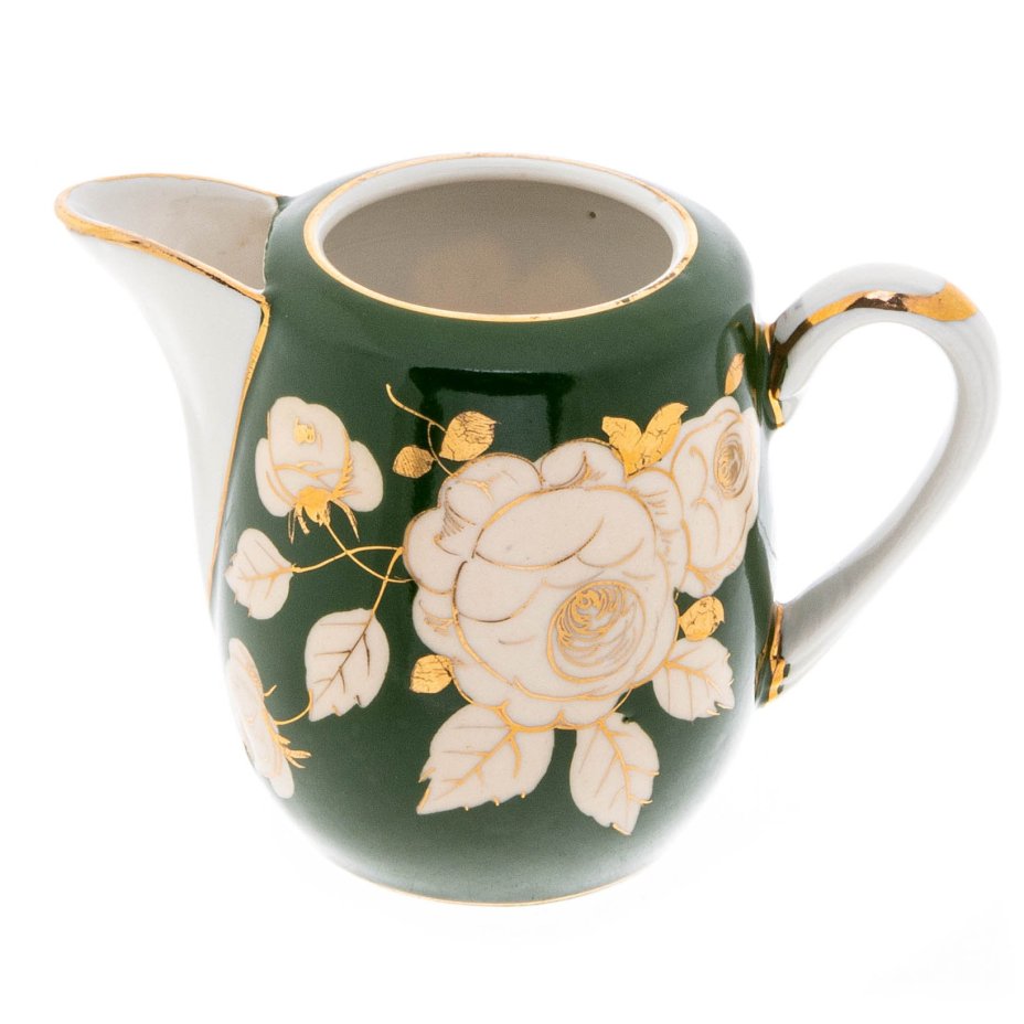 Сервиз кофейный с цветочным декором на 4 персоны (11 предметов), фарфор, деколь, крытье, Дулевский фарфоровый завод ("Дулево"), СССР, 1954-1964 гг., Дулевский фарфоровый завод (Дулёво)