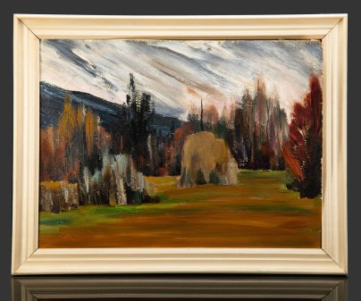 Картина "Предзимье", оформленная в раму, художник Ю.М. Бондаренко (1956 г.р.)