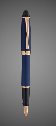 Перьевая ручка Aurora Ipsilon Satin blue GT, перо - F, в подарочной коробке, Покрытия: позолота, позолота, смола