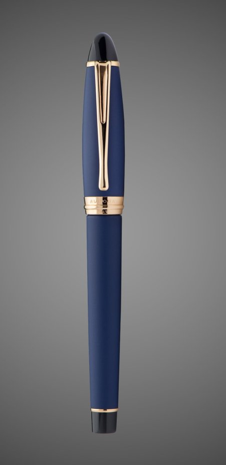 Перьевая ручка Aurora Ipsilon Satin blue GT, перо - F, в подарочной коробке, Драгметаллы: позолота, позолота, смола
