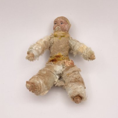 Елочная игрушка "Мальчик", вата, краска, стекло