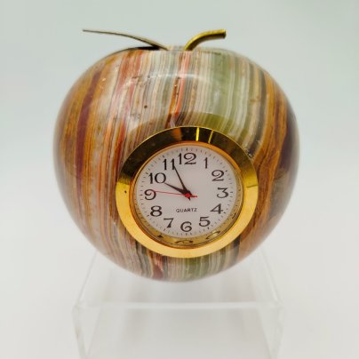 Часы настольные в форме яблока, оникс, металл, Азия, 2000-2015 гг.