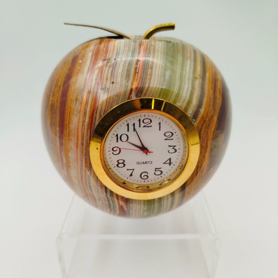 Часы настольные в форме яблока, оникс, металл, Азия, 2000-2015 гг.