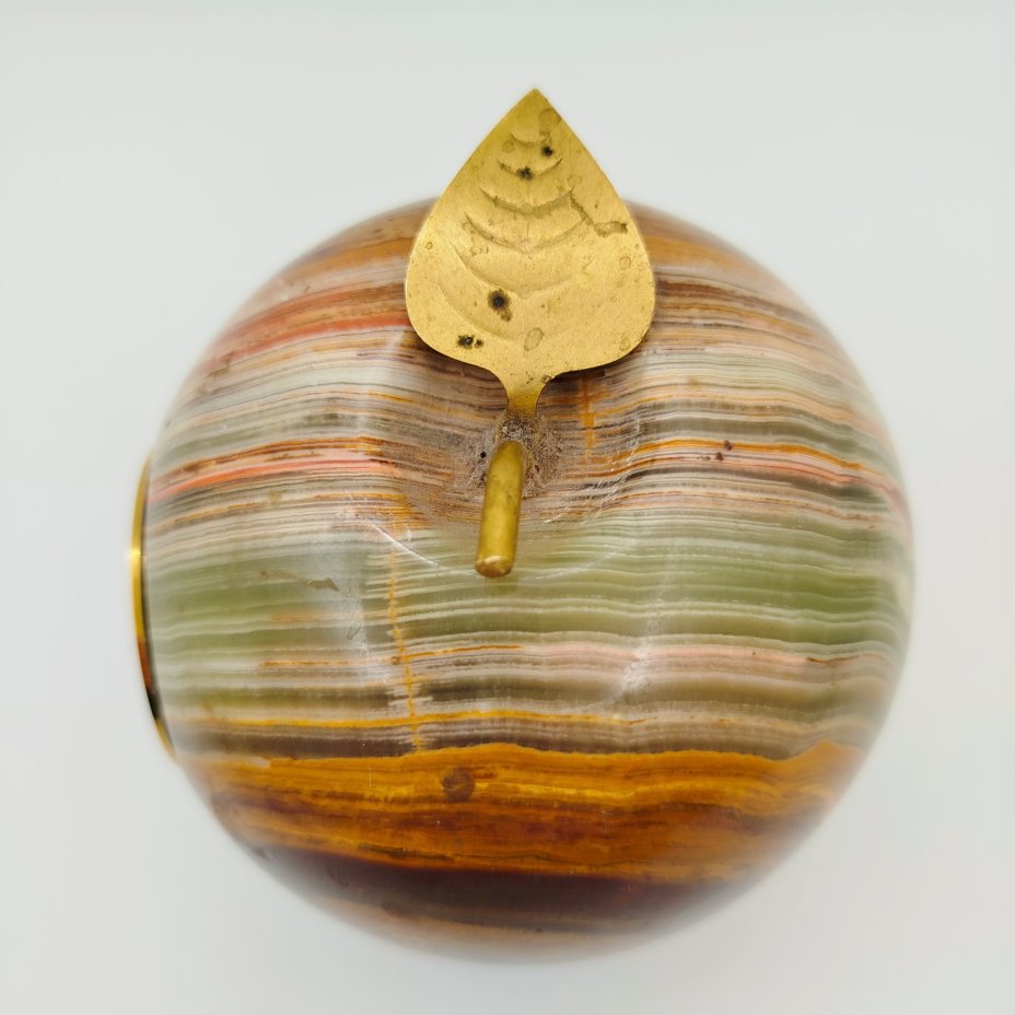 Часы настольные в форме яблока, оникс, металл