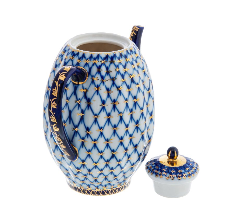 Кофейник "Кобальтовая сетка", Ленинградский фарфоровый завод (ЛФЗ)