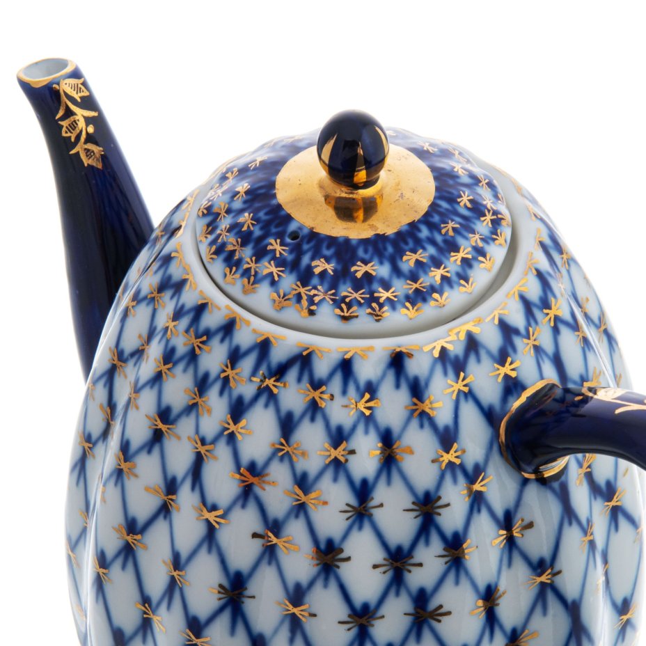 Кофейник "Кобальтовая сетка", Ленинградский фарфоровый завод (ЛФЗ)