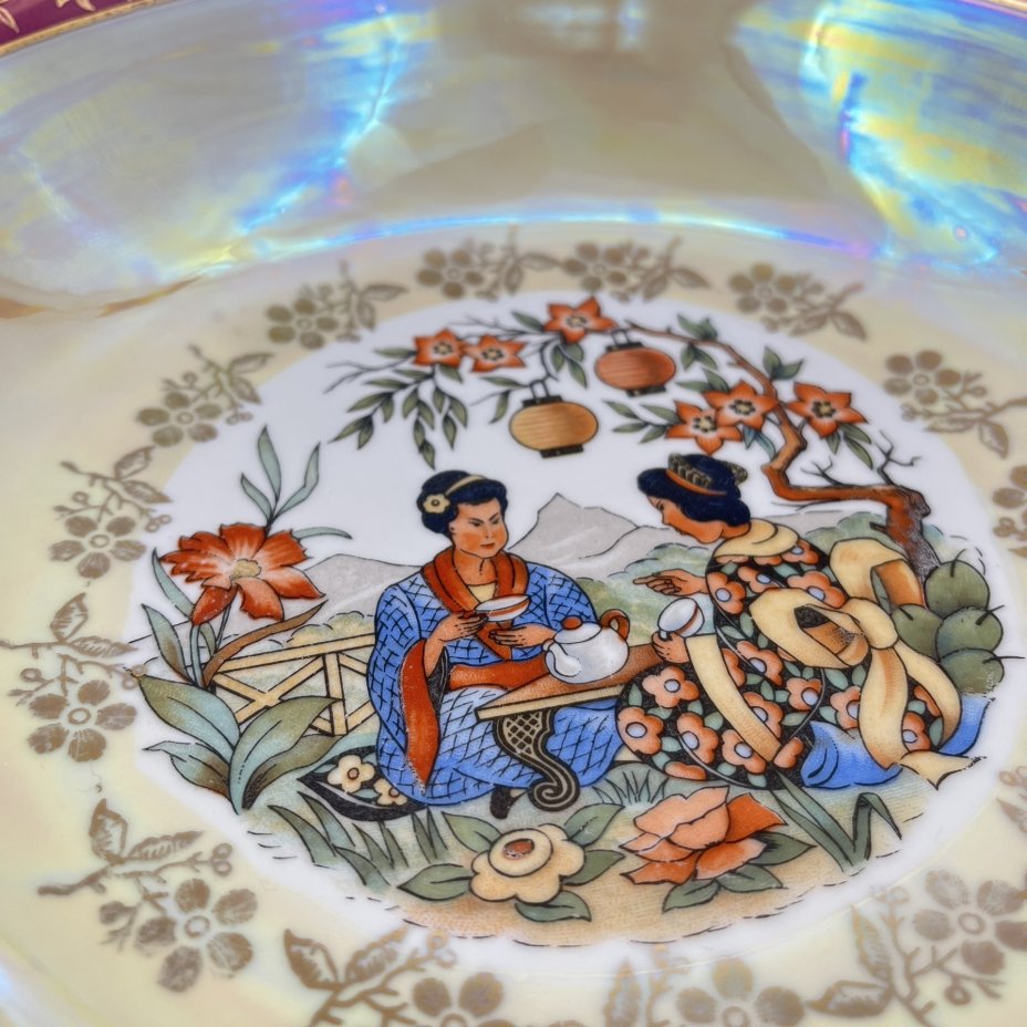 Салатник из сервиза "Гейша", фарфор, люстр, деколь, золочение, Spezial Eisenberg Porzellan (SEP), ГДР, 1960-1980 гг.