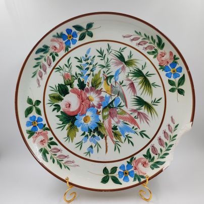 Тарелка настенная "Райские птицы", Apatfalvi Nagy Zsigmond es Ferenc, фаянс, роспись, Венгрия, 1900-1930 гг.