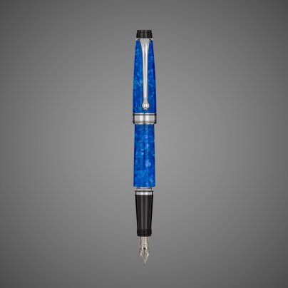 Перьевая ручка Aurora Mini Acqua Blue CT, перо — F, в подарочной коробке, Лаки и смолы: смола, хром