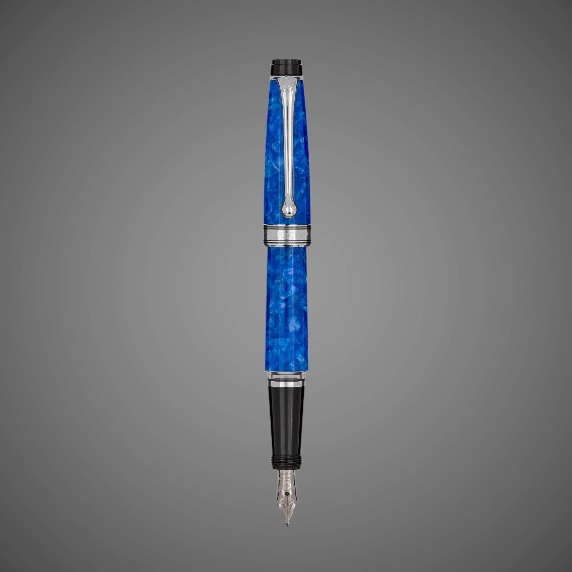 Перьевая ручка Aurora Mini Acqua Blue CT, перо — F, в подарочной коробке, Лаки и смолы: смола, хром