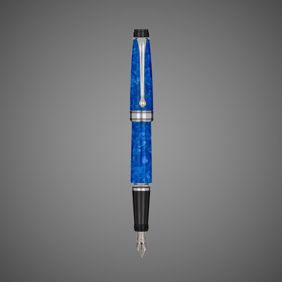 Перьевая ручка Aurora Mini Acqua Blue CT, перо — F, в подарочной коробке, Лаки и смолы: смола, хром