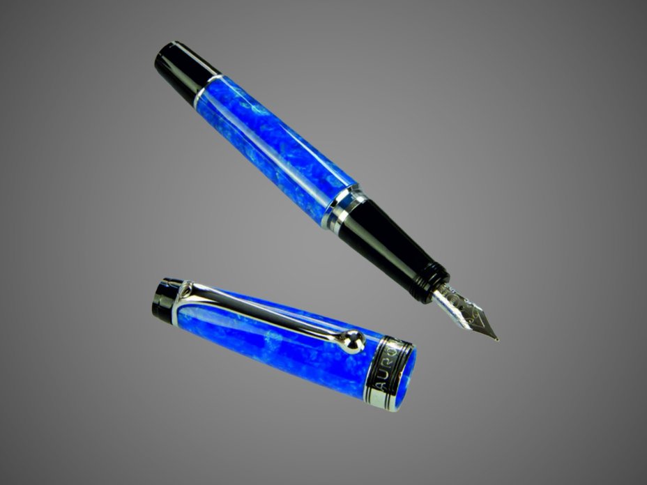 Перьевая ручка Aurora Mini Acqua Blue CT, перо — F, в подарочной коробке, Лаки и смолы: смола, хром