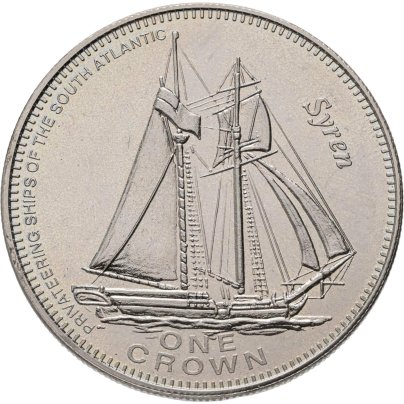Тристан-да-Кунья, 1 крона (crown) 2006 Корабли-приватиры Южной Атлантики - "Tybalt"
