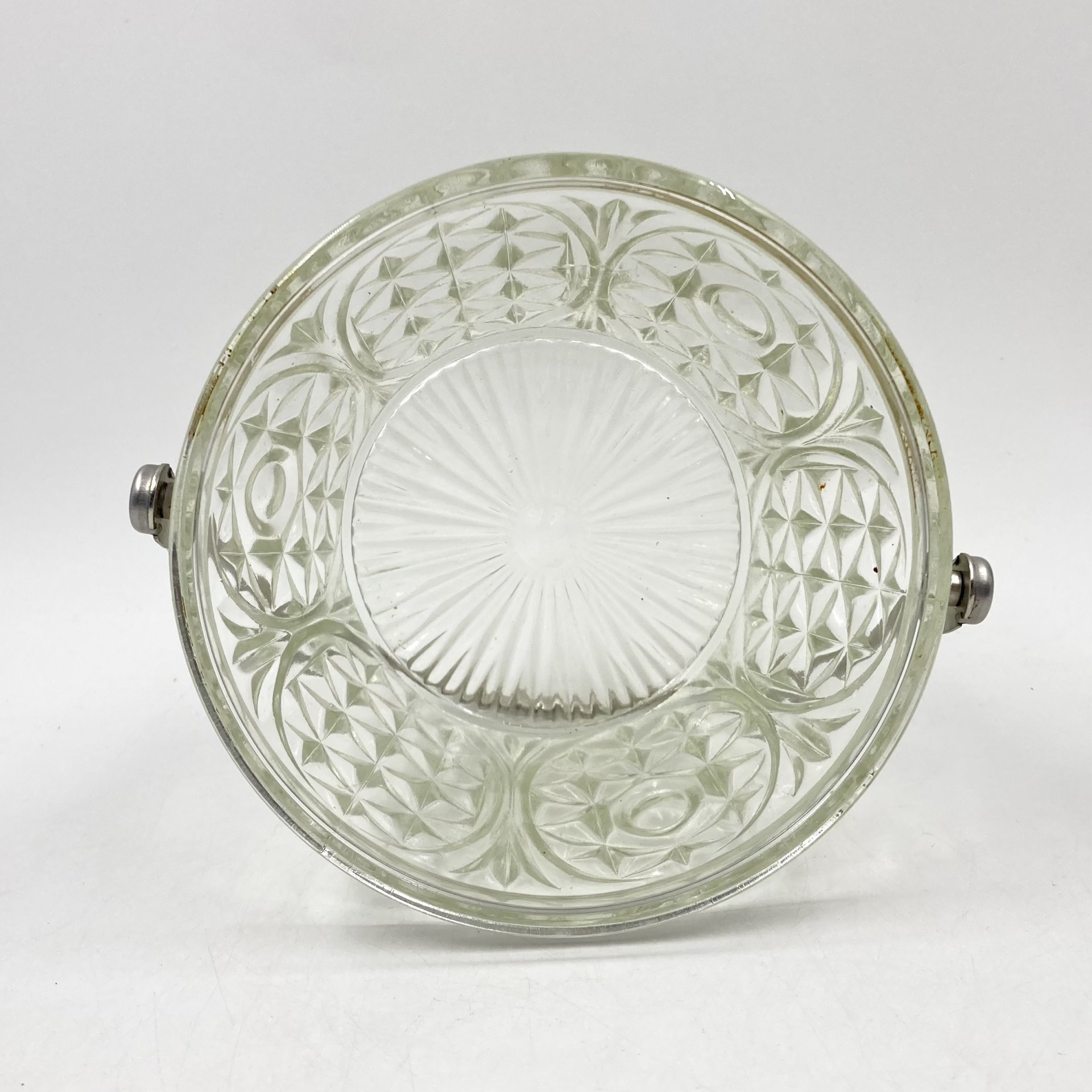 Сахарница-ведерко с ручкой, стекло, металл, СССР, 1970-1990 гг.