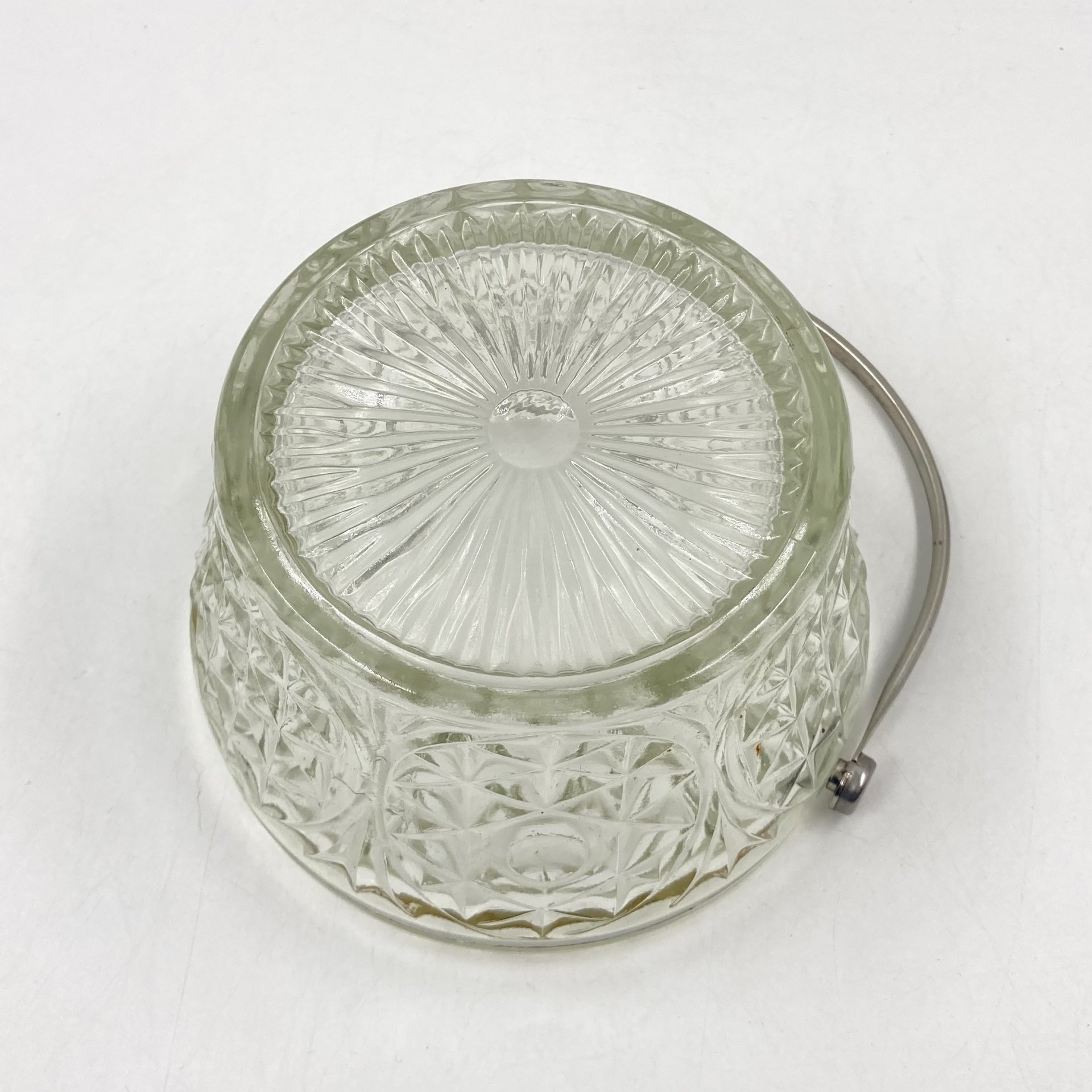 Сахарница-ведерко с ручкой, стекло, металл, СССР, 1970-1990 гг.