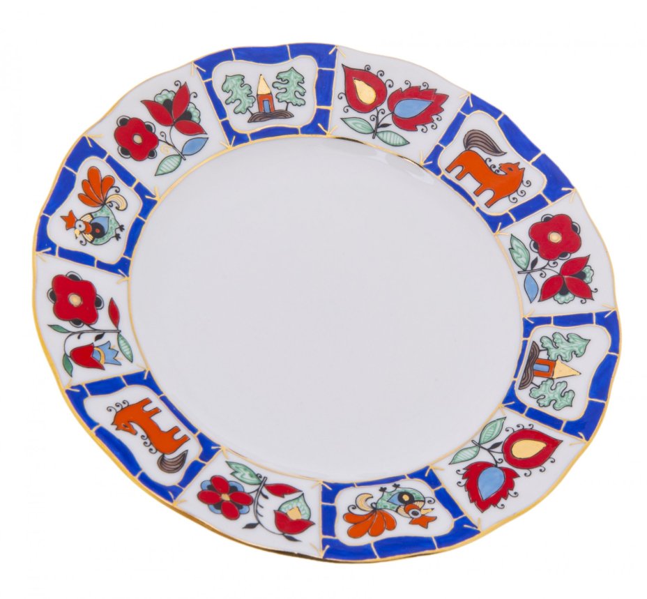 Сервиз "Русский лубок" на 6 персон (21 предмет), Императорский фарфоровый завод,  авт. рис.  А. Воробьевский, авт. формы - С.Яковлева, Россия, 2013 г., Императорский фарфоровый завод (ИФЗ)