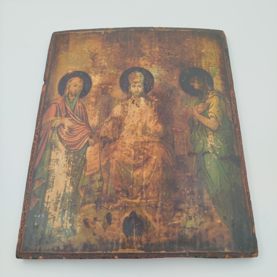 Икона "Спас на престоле", дерево, хромолитография, Российская империя, 1900-1915 гг.