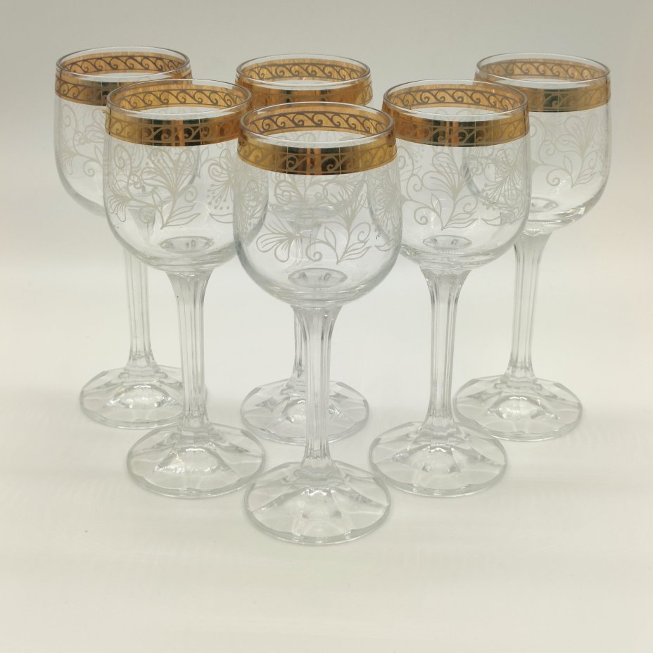 Набор из 6-ти бокалов для крепких напитков, украшенных цветочным орнаментом