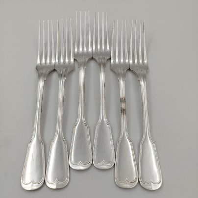 Набор из 6-ти столовых вилок, металл, Западная Европа, 1890-1920 гг.