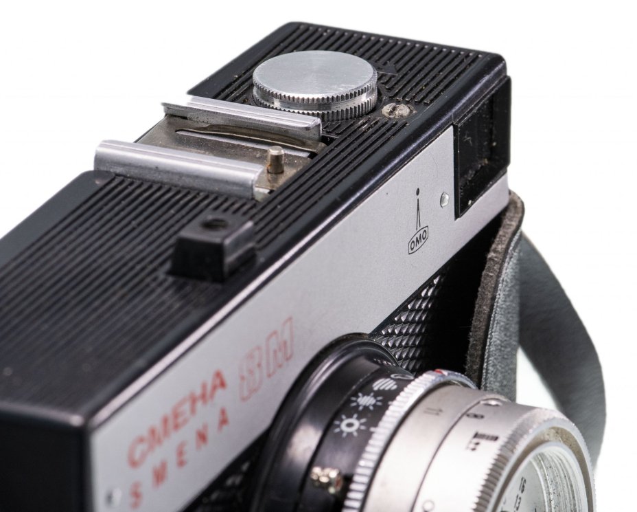 Фотоаппарат "Смена 8М" в родном футляре, бакелит, Ленинградское оптико-механическое объединение, г. Ленинград, СССР, 1970-1990 гг.