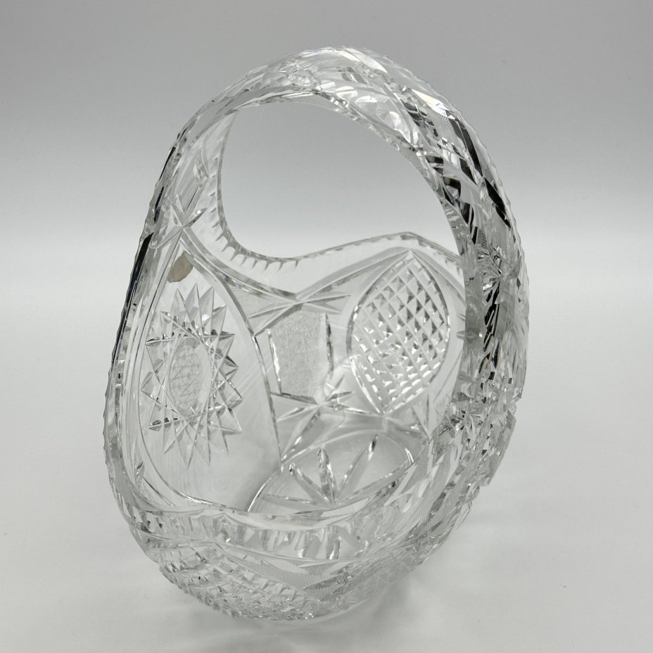 Ваза для конфет (конфетница)  виде корзинки, Echt Bleikristall