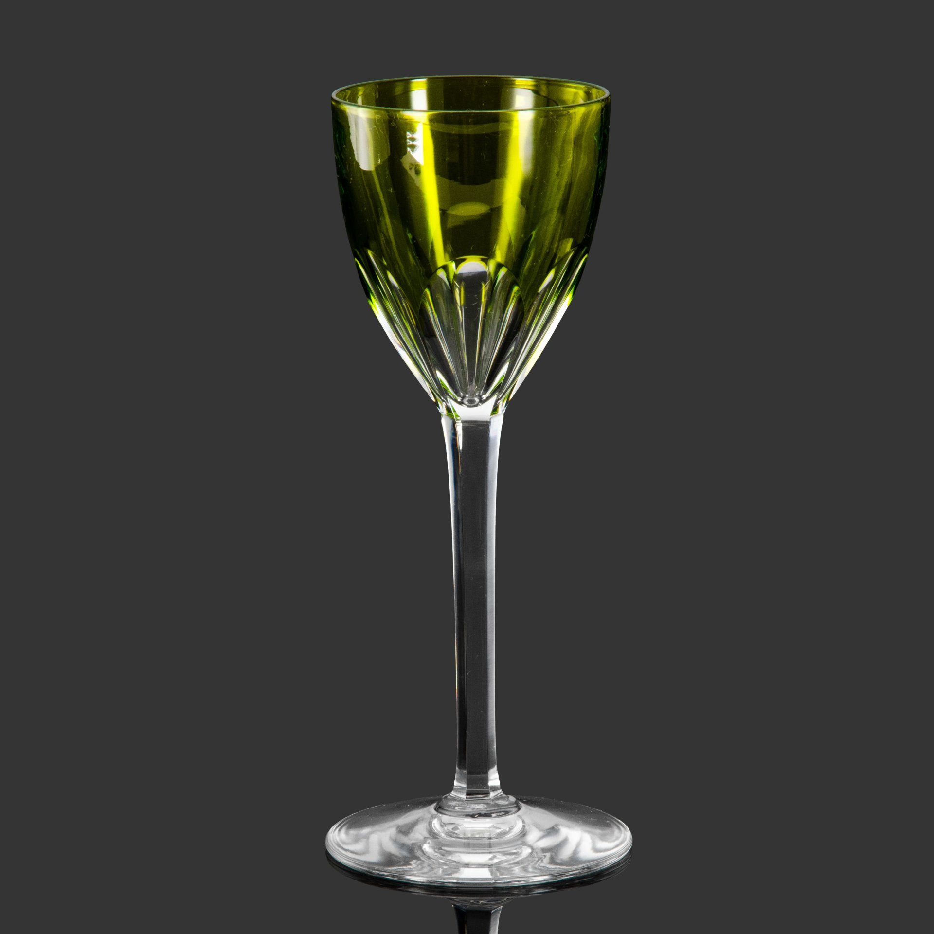 Бокал для вина зеленого оттенка из серии "Genova", хрусталь, надцвет, Baccarat, Франция, 1953-1994 гг.