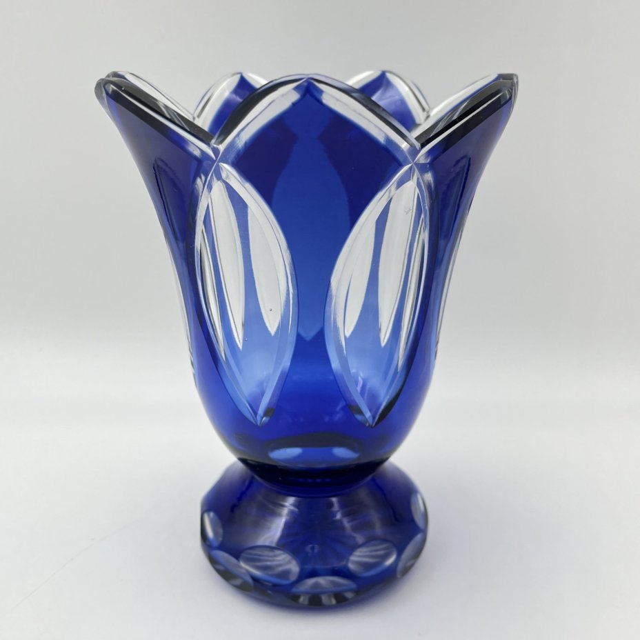 Ваза "Тюльпан" кобальтового оттенка