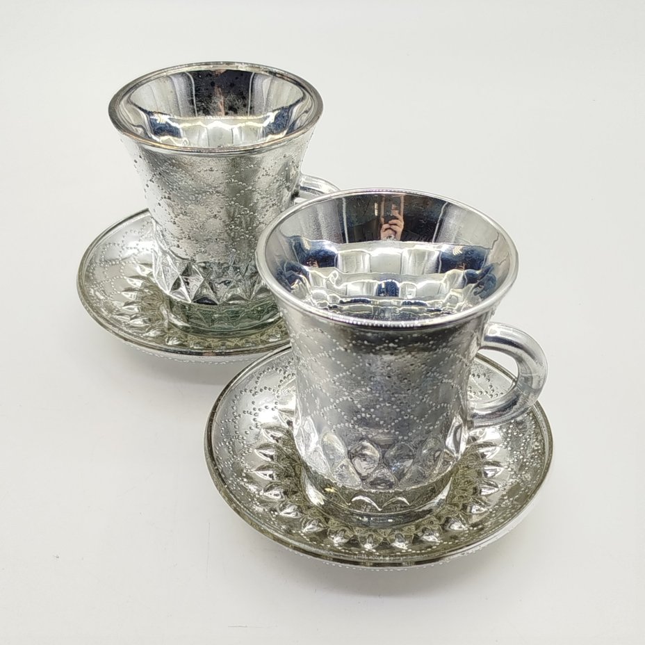 Набор 2-х кофейных пар с рельефным декором