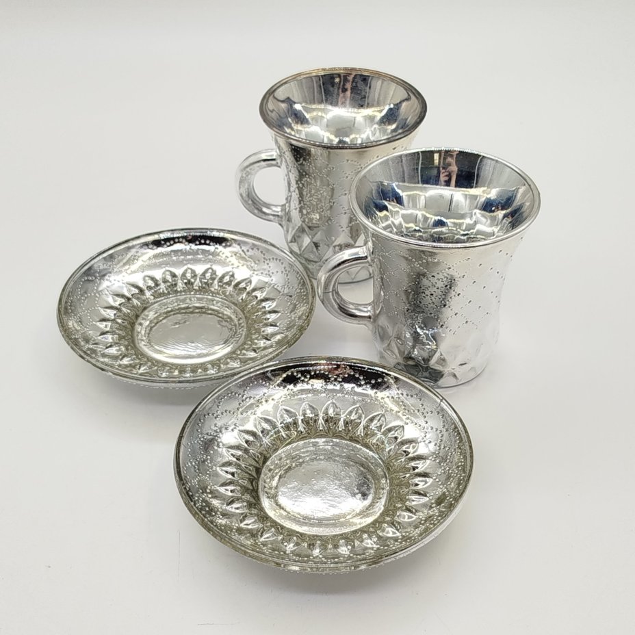 Набор 2-х кофейных пар с рельефным декором