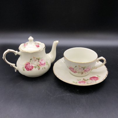 Чайная пара и чайник с цветочным декором, Yamasen