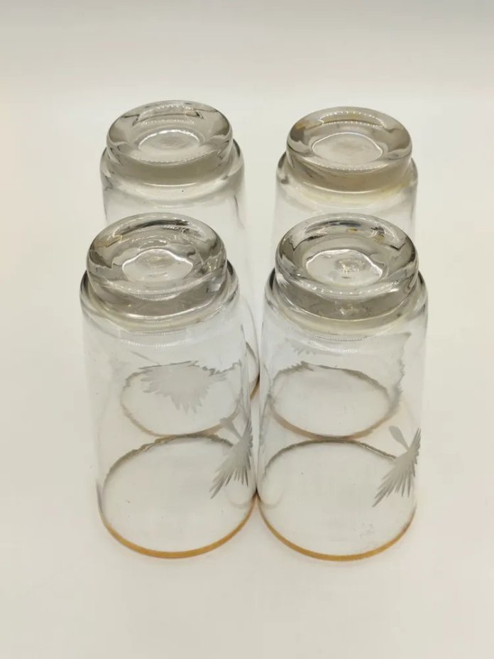 Набор стаканов на 4 персоны с растительным декором