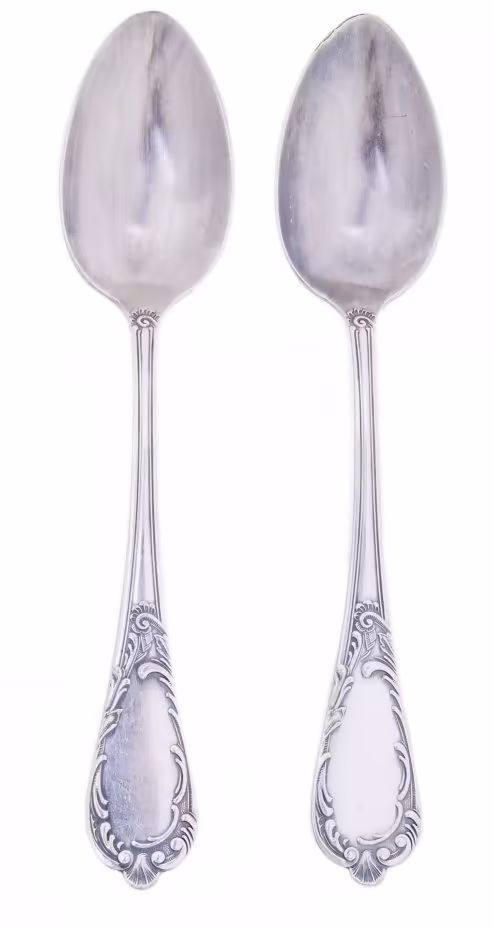 Набор из 2  столовых ложек, мельхиор, серебрение, ГДР, 1970-1990 гг.