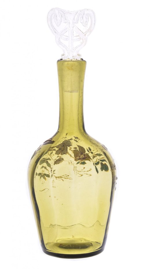 Графин с изящным цветочным декором, стекло, эмаль, Западная Европа, 1900-1930 гг.
