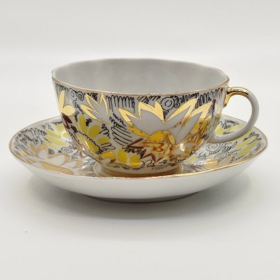 Пара чайная "Золотые ромашки", автор росписи Л.И. Григорьева