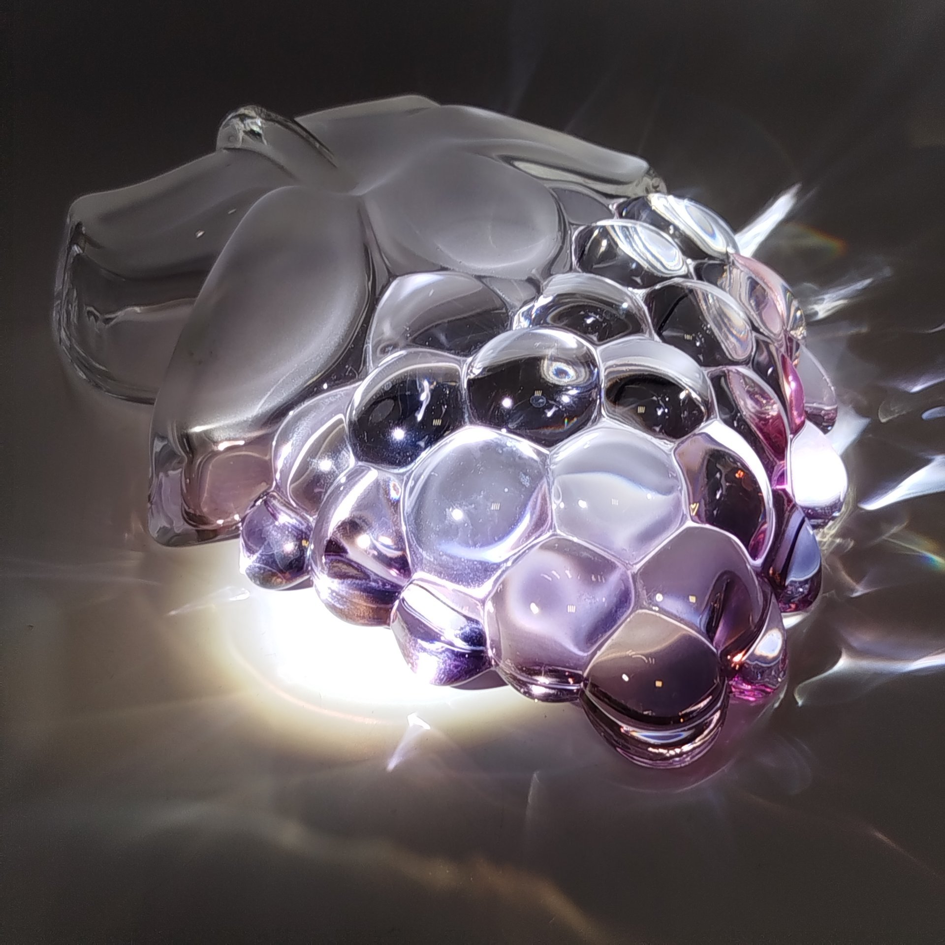 Ваза для конфет в виде винограда, цветное стекло, матирование, Walther Glas, Германия, 1980-2000 гг.