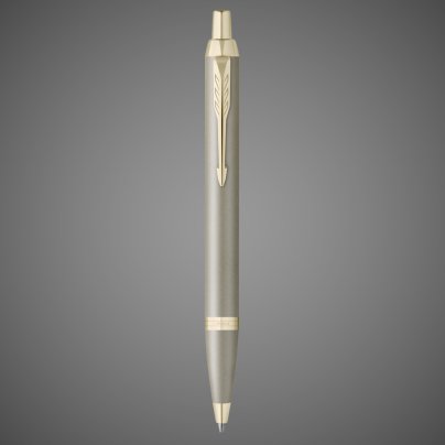 Ручка шариковая Parker Parker "IM Sandstone Champagne PVD Trim" синяя, 1,0мм, подарочная упаковка, Лаки и смолы: лак, латунь