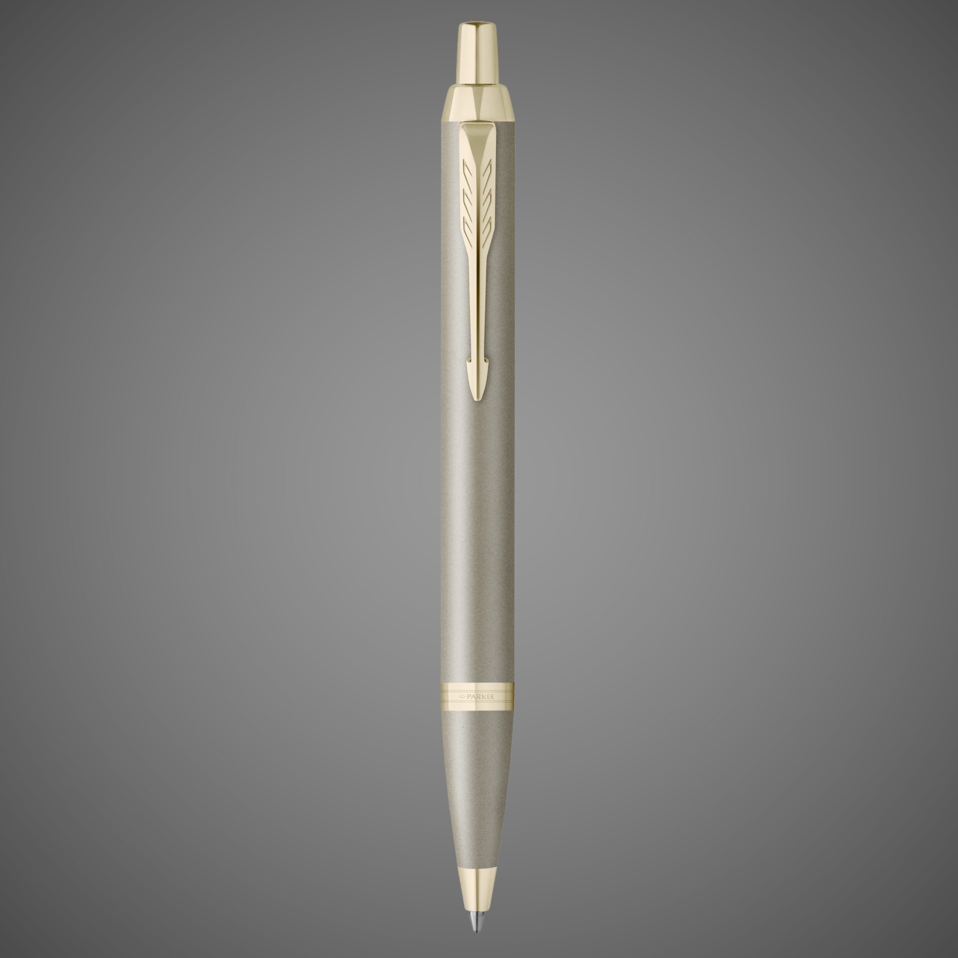 Ручка шариковая Parker Parker "IM Sandstone Champagne PVD Trim" синяя, 1,0мм, подарочная упаковка, Лаки и смолы: лак, латунь