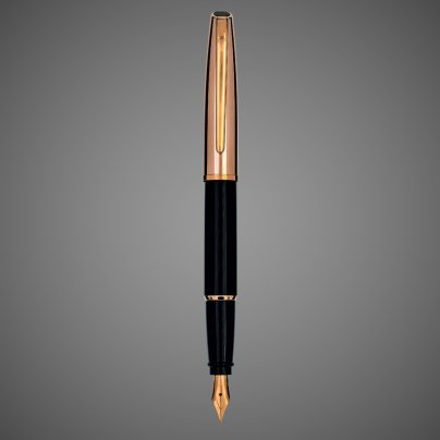 Перьевая ручка Aurora Style Metal Black PGT, перо - F, в подарочной коробке, Драгметаллы: позолота, позолота, смола