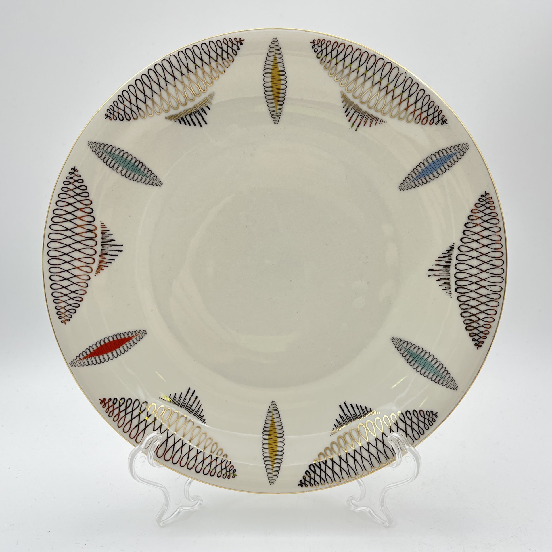 Чайная чашка и десертная тарелка, Winterling Bavaria Germany, фарфор, деколь, золочение, Германия, 1950-1990 гг.