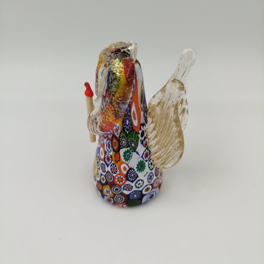 Статуэтка "Ангел со свечой", стекло, техника "millefiori" (миллефиори), сусальное золото, Murano, Италия, 1990-2020 гг.