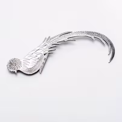Брошь "Райская птица", серебро (по реактиву), клеймо HLEALG GUATES, Америка, 1980-1990 гг.