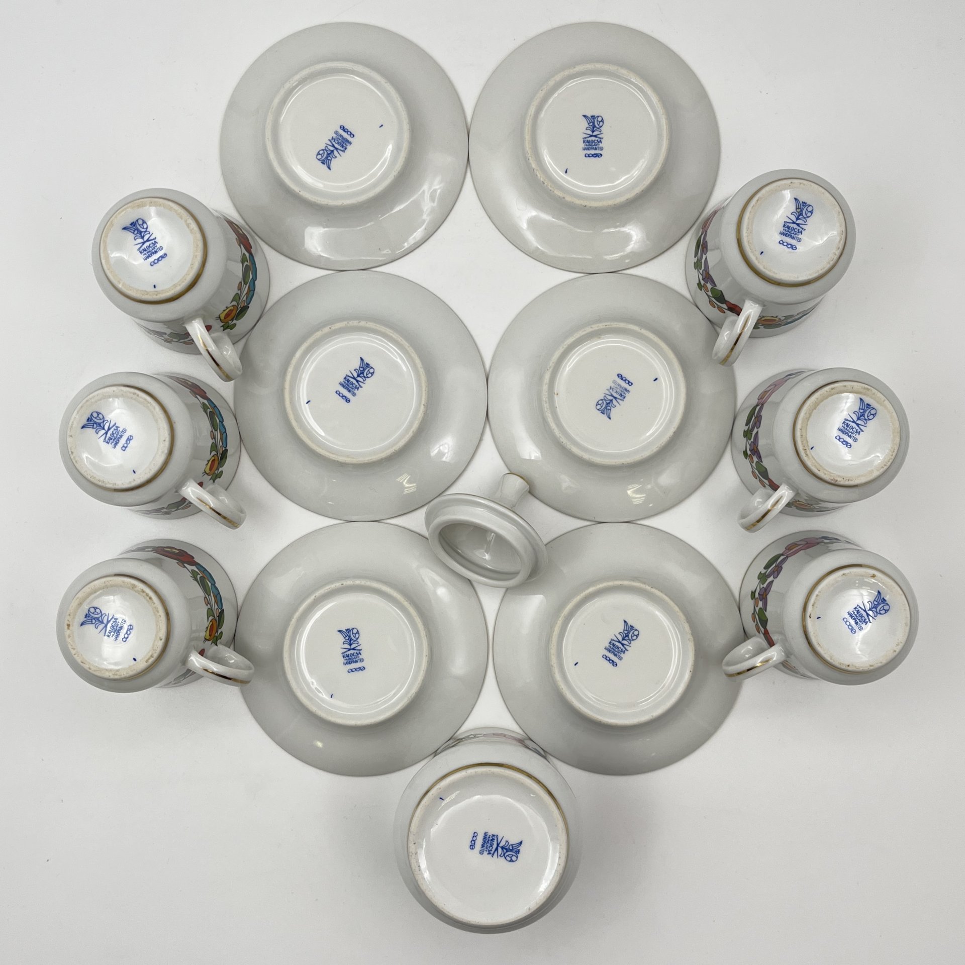 Набор кофейный с ярким цветочным декором на 6 персон (13 предметов)