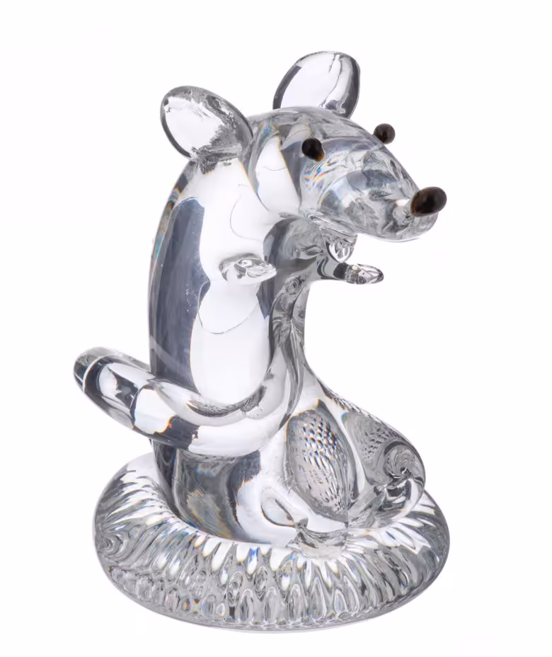 Статуэтка "Крыса", стекло, гутный способ обработки, Китай, 1970-1990 гг.