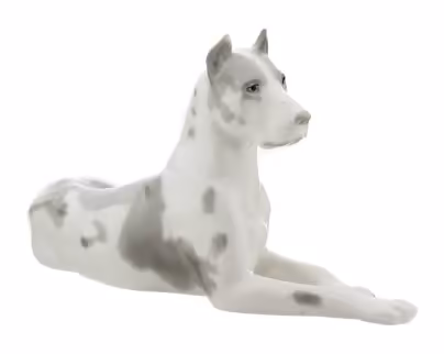 Статуэтка "Мраморный дог", фарфор, роспись, Ленинградский фарфоровый завод ("ЛФЗ"), скульптор И.И. Ризнич, СССР, 1950-1960 гг., Ленинградский фарфоровый завод (ЛФЗ)